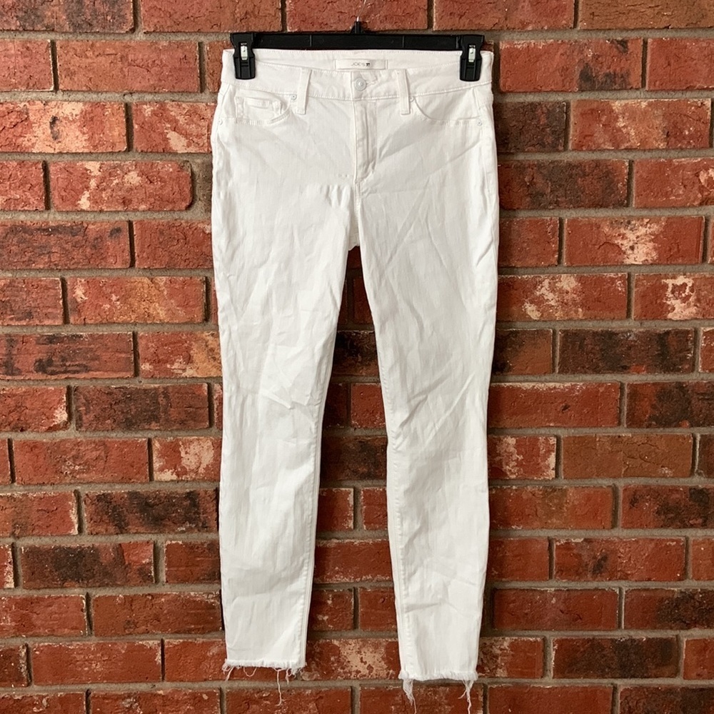 Joe’s Jeans White Skinny Ankle Raw Hem Jeans